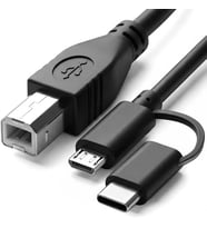 Lexroo Type-C + Micro USB to USB-B Yazıcı/MIDI Bağlantı Kablosu