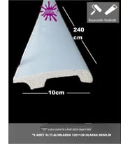 10cmx240cm Beyaz İCON PVC Çıta Parke Süpürgelik Kenar Çıtalama Dekoratif Ev Süpürgelik 1 Boy 240cm 