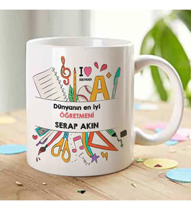 Öğretmenlere Özel Kupa Bardak - Model 3 (Beyaz)