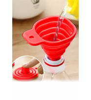 Pazariz Mini Silikon Katlanır Huni Kırmızı Huni 