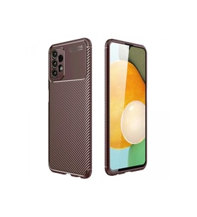 Newface Samsung Galaxy A13 4G Kılıf Auto Focus Karbon Kapak - Kahverengi
