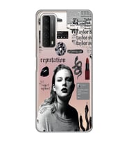 Huawei P Smart 2021 Uyumlu Taylor Swift Desenli Şeffaf Telefon Kılıfı