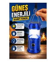 Güneş Enerjili Katlanabilir Kamp Feneri USB Şarjlı Çok Yönlü Tasarım
