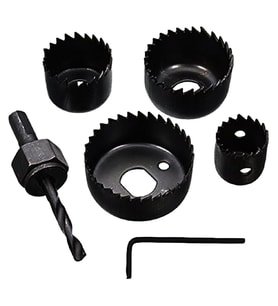 6 PARÇA BUAT AÇMA PANÇ SETİ 32-38-44-54MM &amp; 3/8 HEX ANAHTAR METAL AHŞAP PLASTİK DELİK AÇMA