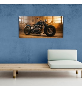 Mavi Harley - Davidson Kanvas Tablo 60 x 120