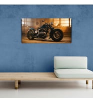 Mavi Harley - Davidson Kanvas Tablo 60 x 120
