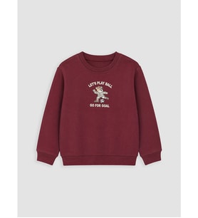 LCW Kids Bordo Baskılı Erkek Çocuk Sweatshirt