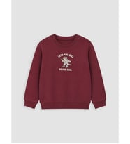 LCW Kids Bordo Baskılı Erkek Çocuk Sweatshirt
