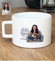 Kişiye Özel Karikatürlü Cat Lover Kedi Annesi Lüks Fincan Anneler Günü Hediyesi