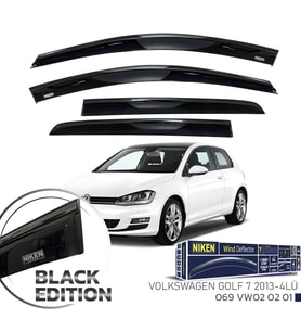 Niken Volkswagen Golf 6 Cam Rüzgarlığı Siyah Kromlu 4'lü 2009-2013 Arası Uyumlu