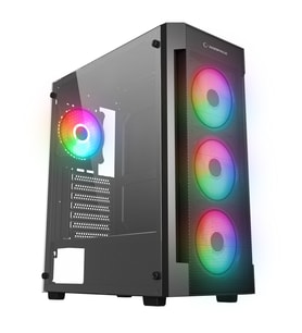 Rampage VIGILANT Mesh 650W 80+ BRONZE Siyah Temperli Cam 4x RGB Fan ATX Mid-T Gaming Kasa