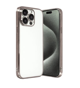 iPhone 15 Pro Max Kamera Korumalı Lensli Silikon - Titan Gri