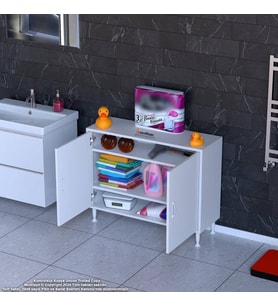 Modilayn SÖKE 95x75x32,5 cm’ lik Küçük Alanlar İçin Akıllı Çözümler 2 Kapaklı 4 Göz Raf Dolap