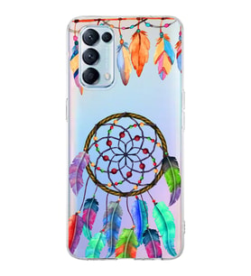 PrintiFy Oppo Reno 5  ile Uyumlu 1mm Slim Fit Nazar Boncuğu 6 Baskılı Şeffaf  Kılıf