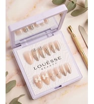 Louésse Golden Petal Takma Tırnak 12’li Nude Gold Işıltılı Taşlı Elegant Mood Nail