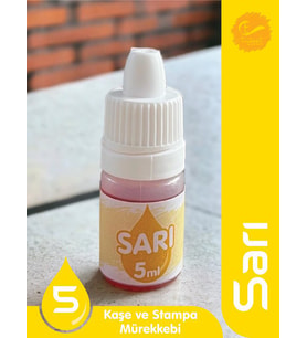 Kaşe Istampa Mürekkebi 5 ml  - Sarı-T869