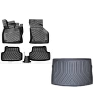 Volkswagen Golf 7 2012-2019 Yılları Arası Uyumlu 3D Havuzlu Paspas + ÜST Bagaj Havuzu Set (Siyah)