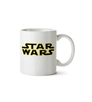 Star Wars Sarı Siyah Yazılı iki Tarafı Baskılı Kupa Bardak