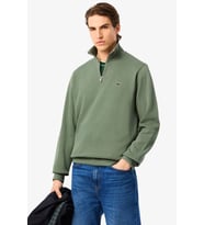 Lacoste Men's Classic Fit Neck Zip Sweatshirt Yarım Fermuarlı Yüksek Yaka Pamuklu Sweatshirt Yeşil