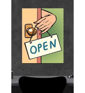 Open Ahşap Poster (27x18)