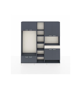 Arges Dolap 12 Raflı Tek Çekmeceli 8 Kapaklı 220x30x243 Antrasit-Antrasit/Aytaşı