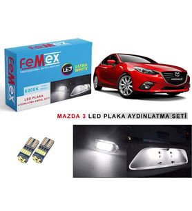 Mazda 3 LED Plaka Aydınlatma Ampul Seti FEMEX Parlak Beyaz