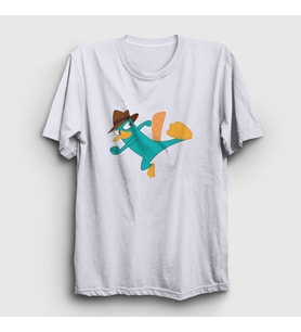 Presmono Unisex Beyaz Tekme Ornitorenk Perry T-Shirt 440231tt (Beyaz)