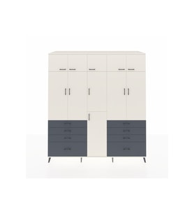 Kronos Dolap 8 Raflı 8 Çekmeceli 3 Askılı 220x59x243 Aytaşı-Aytaşı/Antrasit