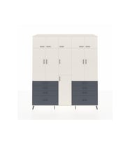 Kronos Dolap 8 Raflı 8 Çekmeceli 3 Askılı 220x59x243 Aytaşı-Aytaşı/Antrasit
