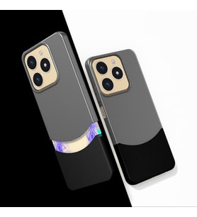 Realme Note 60 Kılıf Mıknatıslı Çift Renk Duble Kapak (Siyah)
