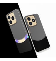 Realme Note 60 Kılıf Mıknatıslı Çift Renk Duble Kapak (Siyah)