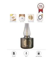 Torima D53 Nikel Vintage Gaz Lambası Taşınabilir Bluetooth Speaker Ayarlanabilir Işıklı USB Şarjlı (Antrasit)