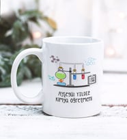 Kimya Öğretmeni Tasarımlı Kişiye Özel Kupa Bardak (Beyaz)