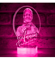 Kişiye Özel Anneler Günü Hediyesi, 3D Lamba (Pembe)