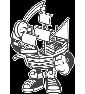 Gemi Sticker 10x10 cmRenkli Sticker