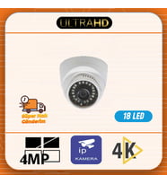 ULTRA HD 4MP - İç Mekan - 18 Ledli - İP Dome Kamerası