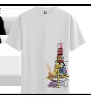 NYC London - %100 Pamuklu Erkek Beyaz Tişört - Premium Quality (Siyah - Beyaz)