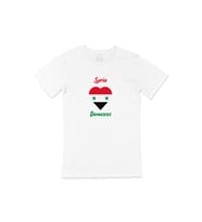 Damascus Suriye Bayraklı Kalpli Tişört (Beyaz)