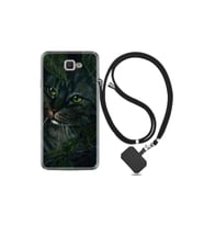 Samsung Galaxy J7 Prime 2 Kılıf Desenli Silikon Ipli Boyun Askılı Flowers Cat 1345
