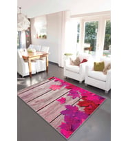 Fuşya Çınar 3D Kaymaz Taban Makinede Yıkanabilir Halı CNR02 - 100 x 160 cm