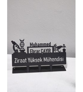 Ziraat Mühendisi Masaüstü İsimlik - Metal Masa İsimliği - Kişiye Özel İsimlik