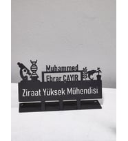 Ziraat Mühendisi Masaüstü İsimlik - Metal Masa İsimliği - Kişiye Özel İsimlik