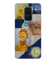 Xiaomi Redmi Note 9 Uyumlu Vincent van Gogh Kolaj Desenli Şeffaf Telefon Kılıfı