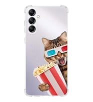 PrintiFy Samsung Galaxy A24 Uyumlu Kedi 1 Baskılı Şeffaf Köşe Korumalı Antişok Kılıf