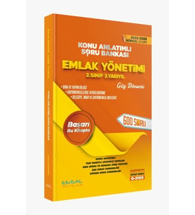 Emsal Yayınları Aöf Emlak Yönetimi 2.sınıf 3.yarıyıl ( Güz Dönemi ) Güncel Kitap (Çok Renkli)