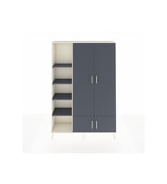 Arges Gardrop 6 Raflı 4 Kapaklı Tek Askılı 132x30x195 Aytaşı-Antrasit