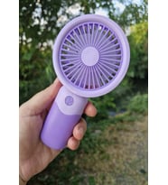 Mini Fan USB Şarjlı Mini El Fanı Taşınabilir Vantilatör 3 Kademeli Sessiz Fan Telefon Tutucu Mor Ren