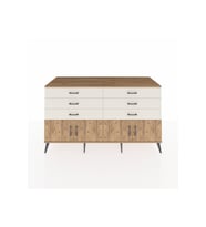 Kronos Konsol 2 Raflı 6 Çekmeceli 4 Kapaklı 176x59x99 Çam-Çam/Aytaşı