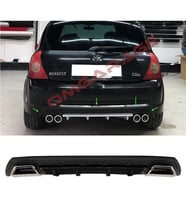 Renault Clio Mk2 HB Siyah Difüzör Çiftli Kare Egzoz Görünümlü D Tip Difizör 1998-2005