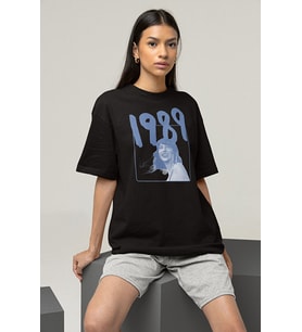 Retro Şarkıcı Taylor Swift Baskılı Unisex Oversize Tişört